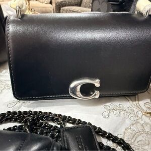 Coach Black Crossbody Bag with Silver Accent